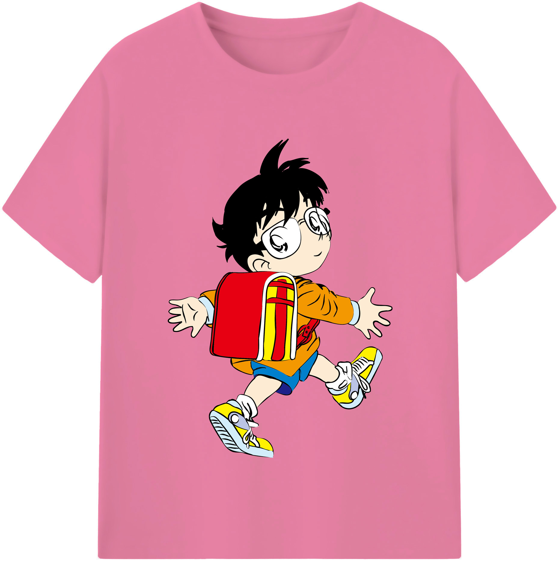 （画像用） 名探偵コナン 江戸川 コナン Detective Conan Conan Edogawa 綿100％半袖Tシャツ（フロントプリント）